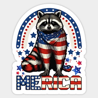 Raccoon Merica Sticker